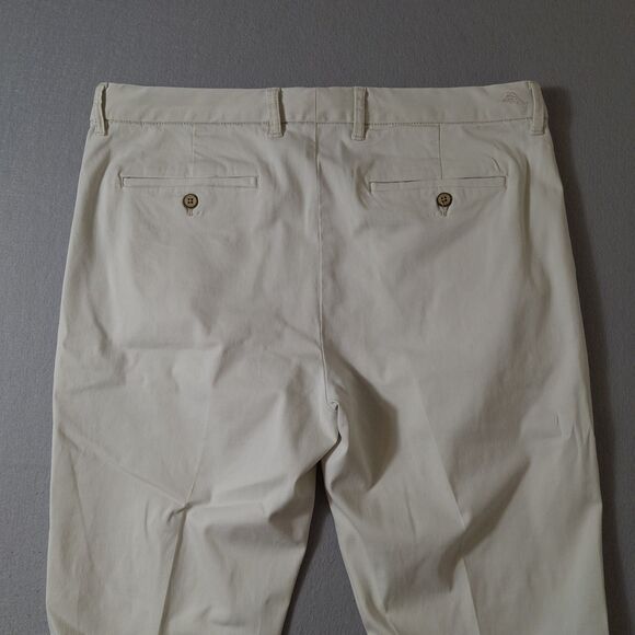Tommy Bahama Chino Pants Mens 36x30 Cream Cotton Blend Solid Flat Front Preppy - Picture 11 of 11